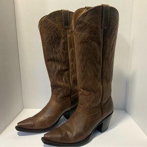Shyanne Charlene Tall Western Boots BBW220 Leather 9M Snip Toe Knee High